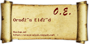 Orsós Előd névjegykártya