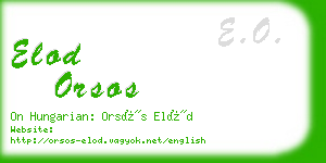 elod orsos business card