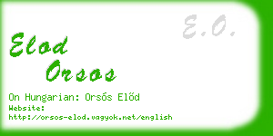 elod orsos business card